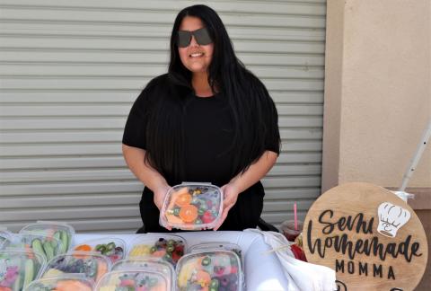 Food stylist Emma Nevarez of Semi Homemade Momma shares her nutritious fruit and vegetable snacks at the wellness fair at Soboba on Sunday, March. 13 Food stylist Emma Nevarez of Semi Homemade Momma shares her nutritious fruit and vegetable snacks at the wellness fair at Soboba on Sunday, March. 13