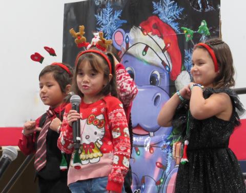 Kindergarten students want a hippopotamus for Christmas, or so they sang Kindergarten students want a hippopotamus for Christmas, or so they sang