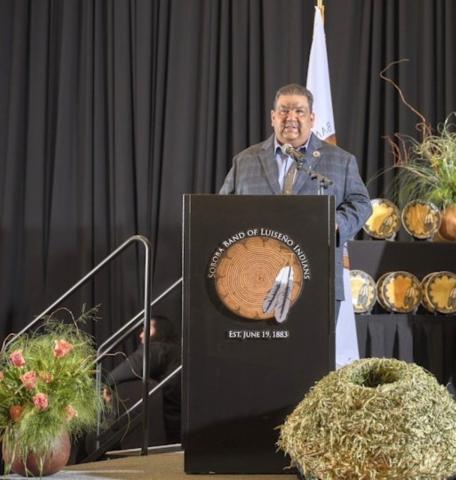 Soboba Band of Luiseño Indians Tribal Chairman Isaiah Vivanco welcomes honored students and their families to the annual Academic Achievement Awards at the Soboba Casino Resort Event Center Soboba Band of Luiseño Indians Tribal Chairman Isaiah Vivanco welcomes honored students and their families to the annual Academic Achievement Awards at the Soboba Casino Resort Event Center