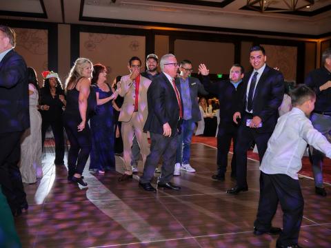 A dance floor provides a perfect spot for games and contests throughout the night at the annual Chamber of Commerce Holiday Mixer A dance floor provides a perfect spot for games and contests throughout the night at the annual Chamber of Commerce Holiday Mixer