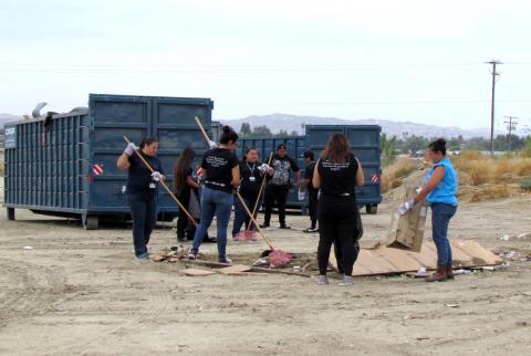 Soboba TANF youth pitch in to help during the annual Community Cleanup Event at the Soboba Reservation Soboba TANF youth pitch in to help during the annual Community Cleanup Event at the Soboba Reservation