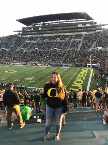 Shayne Knutzen at a University of Oregon football game Shayne Knutzen at a University of Oregon football game
