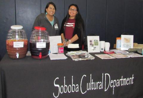 Soboba’s Cultural Department staff members Jessica Valdez and Larissa Lugo offered visitors information and details on ways to get and stay healthy at the third annual Community Health Fair at the Soboba Sports Complex on March 11 Soboba’s Cultural Department staff members Jessica Valdez and Larissa Lugo offered visitors information and details on ways to get and stay healthy at the third annual Community Health Fair at the Soboba Sports Complex on March 11