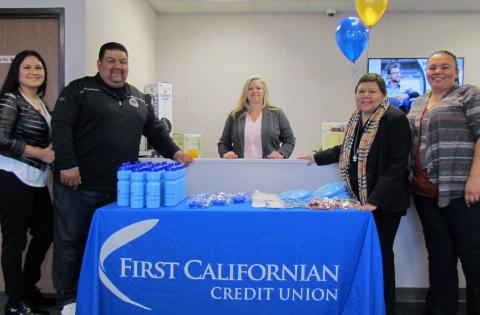 Members of the Soboba Tribal Council attended the grand opening of First Californian’s Soboba Branch on Friday, April 6. From left, Monica Herrera, Isaiah Vivanco, Branch Manager Deborah Tschann, behind the counter, Rose Salgado and Kelli Hurtado Members of the Soboba Tribal Council attended the grand opening of First Californian’s Soboba Branch on Friday, April 6. From left, Monica Herrera, Isaiah Vivanco, Branch Manager Deborah Tschann, behind the counter, Rose Salgado and Kelli Hurtado