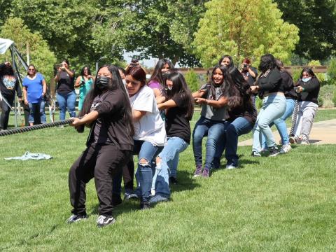 Noli Indian School students enjoy a tug-o-war competition during the annual Gathering of the People at the Soboba Sports Complex Noli Indian School students enjoy a tug-o-war competition during the annual Gathering of the People at the Soboba Sports Complex