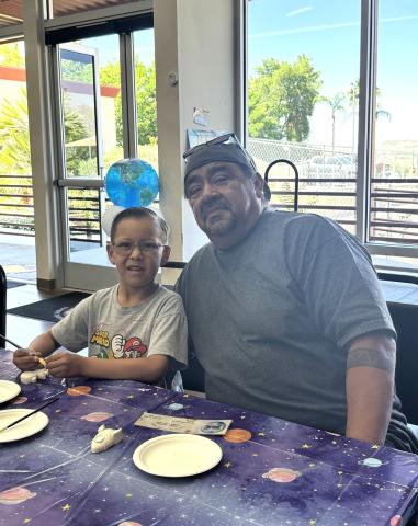 Keith Escalante with his grandson Keyler, a pre-k student at the Soboba Tribal Preschool Keith Escalante with his grandson Keyler, a pre-k student at the Soboba Tribal Preschool