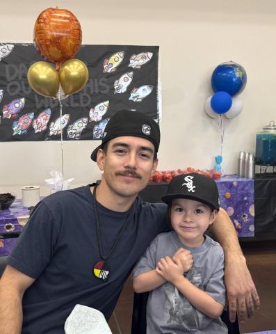 Glenn Lindsey enjoys an early Father’s Day event with his pre-kindergartner Paxaa Glenn Lindsey enjoys an early Father’s Day event with his pre-kindergartner Paxaa