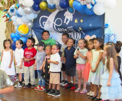 The Pre-kindergarten class sings a song in Luiseño that they learned especially to share with their fathers, May 23 The Pre-kindergarten class sings a song in Luiseño that they learned especially to share with their fathers, May 23