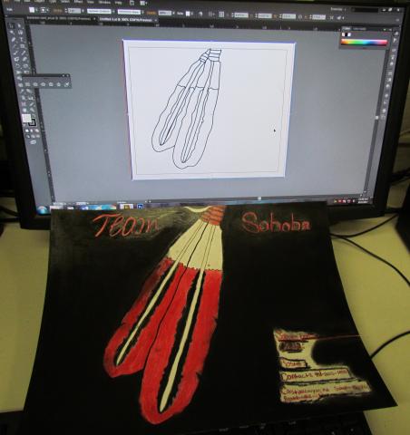 Noli Indian School art student Lawrence Modesto designed a business card to reflect his interest in football as part of a graphic arts project. He is in the process of computerizing his design Noli Indian School art student Lawrence Modesto designed a business card to reflect his interest in football as part of a graphic arts project. He is in the process of computerizing his design