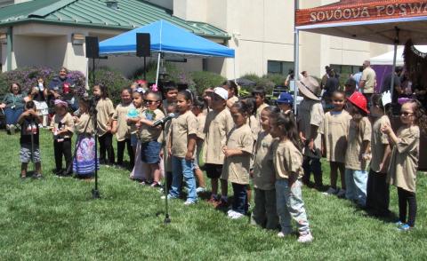 Soboba Tribal Preschool students sing about their love for the planet during the 20th annual Earth Day Celebration at the Soboba Sports Complex, April 23 Soboba Tribal Preschool students sing about their love for the planet during the 20th annual Earth Day Celebration at the Soboba Sports Complex, April 23