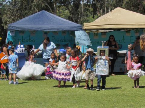 Soboba Tribal Preschool students presented a Recyclable Earth Day Fashion Show during the 13th annual Soboba Tribal Earth Day event on April 18 Soboba Tribal Preschool students presented a Recyclable Earth Day Fashion Show during the 13th annual Soboba Tribal Earth Day event on April 18