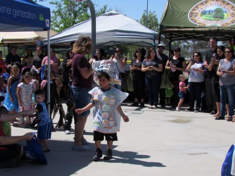 Parents and grandparents cheered on Soboba Tribal Preschool students who showed off outfits made from repurposed materials as part of a recycled fashion show at the 12th annual Soboba Earth Day event Parents and grandparents cheered on Soboba Tribal Preschool students who showed off outfits made from repurposed materials as part of a recycled fashion show at the 12th annual Soboba Earth Day event
