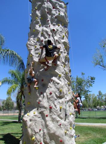 Many of the 400 visitors to the 12th annual Soboba Earth Day celebration took on a rock-climbing challenge, one of many activities offered during the four-hour event Many of the 400 visitors to the 12th annual Soboba Earth Day celebration took on a rock-climbing challenge, one of many activities offered during the four-hour event