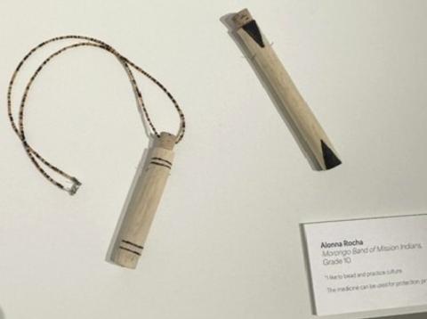 Elderberry Medicine Tubes made by Alonna Rocha of the Morongo Band of Mission Indians are part of the current exhibit at CSUSB. Photo courtesy of the Soboba Band of Luiseño Indians Elderberry Medicine Tubes made by Alonna Rocha of the Morongo Band of Mission Indians are part of the current exhibit at CSUSB. Photo courtesy of the Soboba Band of Luiseño Indians