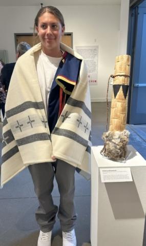 Kolokolomay Temanxwanvish of the Los Coyotes Band of Cahuilla & Cupeno Indians with Yucca Arrow Quiver he made for the exhibit. Photo courtesy of the Soboba Band of Luiseño Indians Kolokolomay Temanxwanvish of the Los Coyotes Band of Cahuilla & Cupeno Indians with Yucca Arrow Quiver he made for the exhibit. Photo courtesy of the Soboba Band of Luiseño Indians