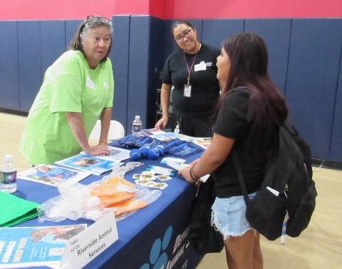 Riverside County Department of Animal Services volunteer Michelle Martinez, left, and staff member Cecilia Olivares share all the opportunities available for animal lovers Riverside County Department of Animal Services volunteer Michelle Martinez, left, and staff member Cecilia Olivares share all the opportunities available for animal lovers
