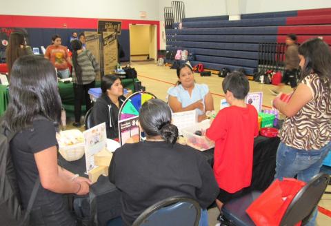 Soboba Tribal Preschool’s Maria Hernandez, seated at left, and Lenora “Ponie” Mojado explain what to expect in an environment that educates young children Soboba Tribal Preschool’s Maria Hernandez, seated at left, and Lenora “Ponie” Mojado explain what to expect in an environment that educates young children