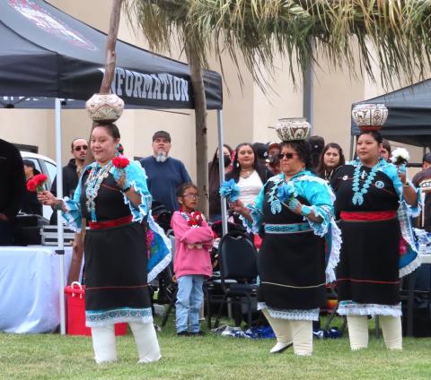 The Zuni Olla Maidens, an all-female singing and dancing troupe, drew an enthusiastic response from Soboba Fiesta attendees, May 17 The Zuni Olla Maidens, an all-female singing and dancing troupe, drew an enthusiastic response from Soboba Fiesta attendees, May 17