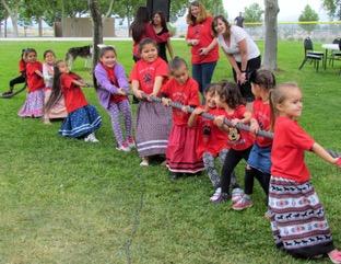 Soboba Tribal Preschool girls defeated the boys during the first round of tug-of-war at the Noli Indian School Annual Fiesta on May 18 Soboba Tribal Preschool girls defeated the boys during the first round of tug-of-war at the Noli Indian School Annual Fiesta on May 18