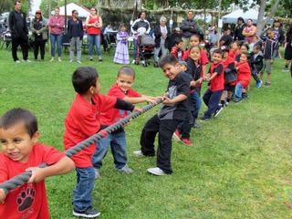 Soboba Tribal Preschool boys try to win a round of tug-of-war against the girls during the Noli Indian School Annual Fiesta Soboba Tribal Preschool boys try to win a round of tug-of-war against the girls during the Noli Indian School Annual Fiesta