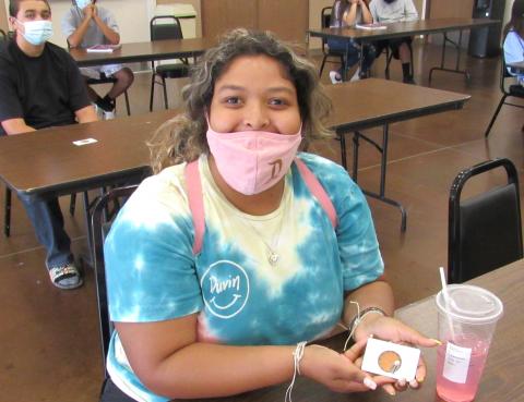 Shayna Silvas-Thomas, 19, shows one of the gift cards she received for actively participating in the Financial Literacy 101 course at Soboba Shayna Silvas-Thomas, 19, shows one of the gift cards she received for actively participating in the Financial Literacy 101 course at Soboba