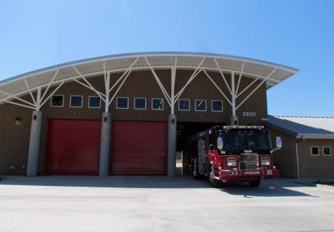 Three bays at the new Soboba Band of Luiseño Indians Fire Station will house three engines that includes a Tiller Truck delivered just in time for the grand opening celebration on June 7 Three bays at the new Soboba Band of Luiseño Indians Fire Station will house three engines that includes a Tiller Truck delivered just in time for the grand opening celebration on June 7