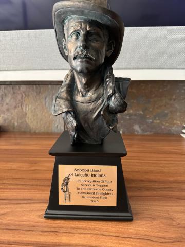 A token of appreciation was presented to Soboba Tribal Council on April 30 at the Soboba Fire Station A token of appreciation was presented to Soboba Tribal Council on April 30 at the Soboba Fire Station