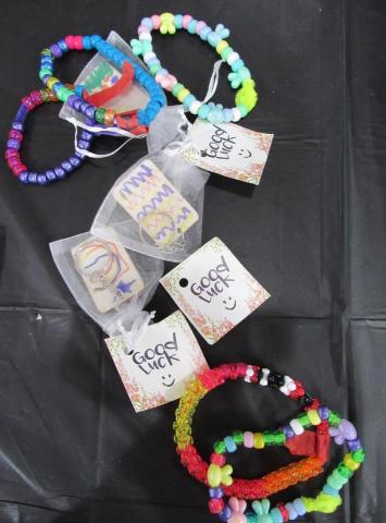 Beaded good luck bracelets and keychains made by preschoolers are sold for $2 each during the Bingo Night Fundraiser, March 21 Beaded good luck bracelets and keychains made by preschoolers are sold for $2 each during the Bingo Night Fundraiser, March 21
