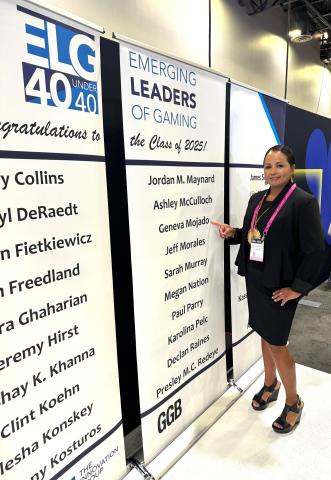Soboba Band of Luiseño Indians Vice Chairwoman Geneva Mojado, one of the Emerging Leaders of Gaming 40 Under 40, Class of 2025 members, is honored in Las Vegas Soboba Band of Luiseño Indians Vice Chairwoman Geneva Mojado, one of the Emerging Leaders of Gaming 40 Under 40, Class of 2025 members, is honored in Las Vegas