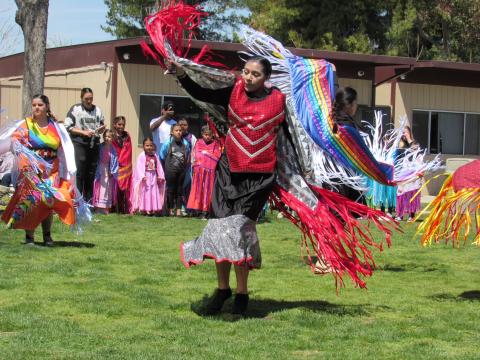 The Avélaka Fancy Shawl Dancers, taught by Tekla Diaz, make a colorful and impactful appearance at Noli’s 16 annual Gathering of the People The Avélaka Fancy Shawl Dancers, taught by Tekla Diaz, make a colorful and impactful appearance at Noli’s 16 annual Gathering of the People