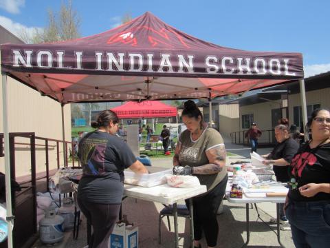 Frybread Kitchen staff make delicious sides and fresh frybread for all attendees Frybread Kitchen staff make delicious sides and fresh frybread for all attendees
