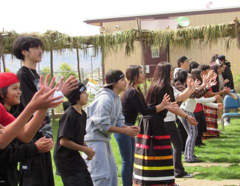 A water balloon toss is one of several ASB activities emceed by Noli sophomore Nevaeh Ochoa (Soboba Band of Luiseño Indians) A water balloon toss is one of several ASB activities emceed by Noli sophomore Nevaeh Ochoa (Soboba Band of Luiseño Indians)
