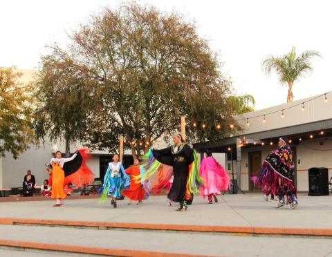 Tekla Diaz with other Fancy Shawl dancers during the third annual Gathering of the People in San Jacinto Tekla Diaz with other Fancy Shawl dancers during the third annual Gathering of the People in San Jacinto