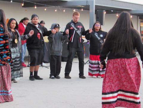All are invited to participate in the healing Round Dance, led by Glen Begay and the hand drummers All are invited to participate in the healing Round Dance, led by Glen Begay and the hand drummers