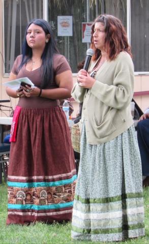 ASB Vice President Neveah Ochoa and Culture Department Coordinator and Instructor Tashina Miranda Ornelas explain the agenda for this year’s Gathering of the People ASB Vice President Neveah Ochoa and Culture Department Coordinator and Instructor Tashina Miranda Ornelas explain the agenda for this year’s Gathering of the People
