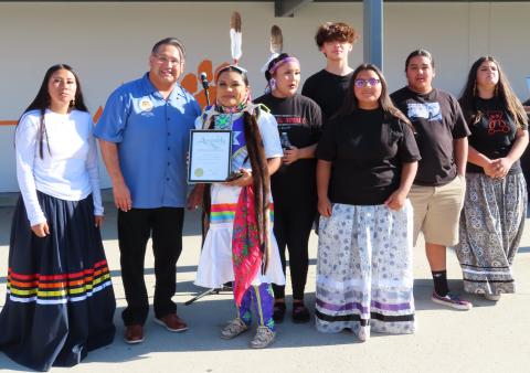 Assemblymember James C. Ramos presents members of the Four Directors Native American Club with a Certificate of Recognition for organizing the first Gathering of the People cultural event Assemblymember James C. Ramos presents members of the Four Directors Native American Club with a Certificate of Recognition for organizing the first Gathering of the People cultural event