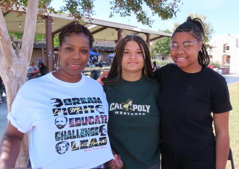 Sheila Blythe, left, serves as advisor for San Jacinto High School’s Black Student Union, which includes president Brooklyn McGruder, center, and Journee Jones Sheila Blythe, left, serves as advisor for San Jacinto High School’s Black Student Union, which includes president Brooklyn McGruder, center, and Journee Jones