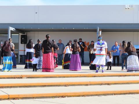 Dancers were invited to join with the Intertribal Bird Singers during the Gathering of the People at San Jacinto High School, Nov. 5 Dancers were invited to join with the Intertribal Bird Singers during the Gathering of the People at San Jacinto High School, Nov. 5