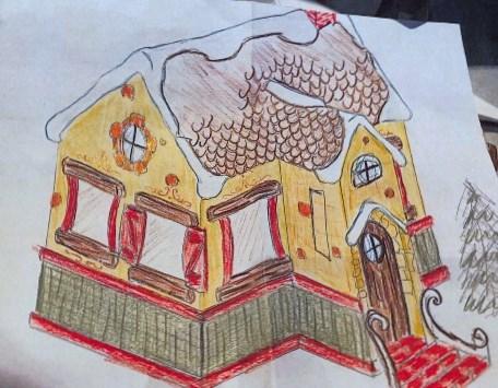 This sketch of a whimsical gingerbread house is what started the project of building a life-size house with more than 832 pounds of gingerbread dough and 600 pounds of frosting This sketch of a whimsical gingerbread house is what started the project of building a life-size house with more than 832 pounds of gingerbread dough and 600 pounds of frosting
