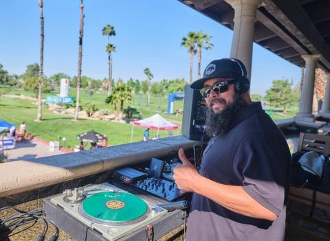 DJ Mike Nevarez aka Da Chef keeps the momentum going during the opening ceremony of this year’s charity golf tournament. Photo courtesy of StylePhotography by Alex Tapia DJ Mike Nevarez aka Da Chef keeps the momentum going during the opening ceremony of this year’s charity golf tournament. Photo courtesy of StylePhotography by Alex Tapia