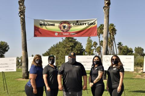 Members of the Soboba Foundation board and Soboba Tribal Council at the start of 2020’s charity golf tournament Members of the Soboba Foundation board and Soboba Tribal Council at the start of 2020’s charity golf tournament