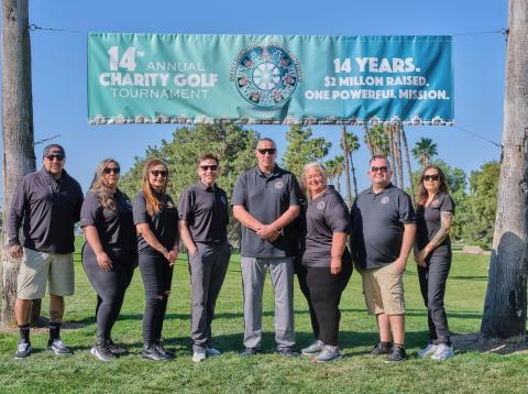 Enjoying the opening day of the Soboba Foundation & Soboba Casino Resort 14th annual Charity Golf Tournament are, from left, Daniel Valdez, Adona Salgado, Julie Arrietta-Parcero, Andrew Vallejos, Andy Silvas, Dondi Silvas, Joseph Placencia, and Monica Herrera. Photo courtesy of StylePhotography by Alex Tapia Enjoying the opening day of the Soboba Foundation & Soboba Casino Resort 14th annual Charity Golf Tournament are, from left, Daniel Valdez, Adona Salgado, Julie Arrietta-Parcero, Andrew Vallejos, Andy Silvas, Dondi Silvas, Joseph Placencia, and Monica Herrera. Photo courtesy of StylePhotography by Alex Tapia