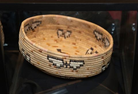 A Cahuilla coiled basket, handwoven by Steven Estrada, was the most popular item at the live auction that took place after the fifth annual Soboba Foundation & Soboba Casino Charity Golf Tournament on April 7 A Cahuilla coiled basket, handwoven by Steven Estrada, was the most popular item at the live auction that took place after the fifth annual Soboba Foundation & Soboba Casino Charity Golf Tournament on April 7