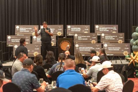 Soboba Casino Resort General Manager Jason Cozart welcomes players to the nightly banquet at the SCR Event Center. Robert A. Whitehead photo Soboba Casino Resort General Manager Jason Cozart welcomes players to the nightly banquet at the SCR Event Center. Robert A. Whitehead photo