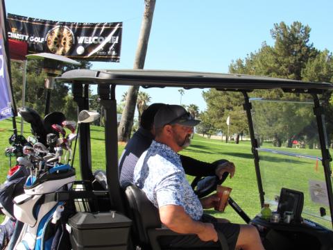 Driver Ivan Rosillo and Chris Kostka of EMCOR make their way to the course at Soboba Springs Golf April 2. EMCOR Services Mesa Energy is one of the many sponsors/vendors supporting this year’s golf tournament Driver Ivan Rosillo and Chris Kostka of EMCOR make their way to the course at Soboba Springs Golf April 2. EMCOR Services Mesa Energy is one of the many sponsors/vendors supporting this year’s golf tournament