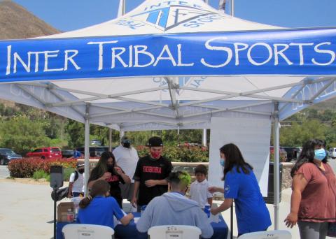 Ciara Ramos and Jeremiah Ramos from Team Soboba at the Inter Tribal Sports check-in booth at Soboba Springs Golf Course on April 17 Ciara Ramos and Jeremiah Ramos from Team Soboba at the Inter Tribal Sports check-in booth at Soboba Springs Golf Course on April 17