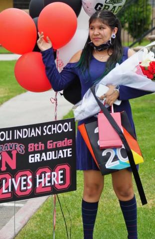 Maritza Zaragoza-Castellano was one of 13 eighth graders visited by Noli Indian School’s principal and staff in recognition of successful promotion to high school Maritza Zaragoza-Castellano was one of 13 eighth graders visited by Noli Indian School’s principal and staff in recognition of successful promotion to high school