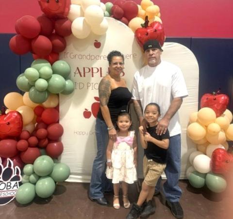 Sonia and Lawrence Modesto Jr. are celebrated by their grandchildren, Nikiilish, who is in preschool and kindergartner Neqpikat “Neqo.” Sonia and Lawrence Modesto Jr. are celebrated by their grandchildren, Nikiilish, who is in preschool and kindergartner Neqpikat “Neqo.”