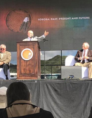 San Jacinto Mayor Scott Miller gave a moving and powerful speech, praising the Soboba Band of Luiseño Indians and their new faculty he says will be "the diamond of the San Jacinto Valley" San Jacinto Mayor Scott Miller gave a moving and powerful speech, praising the Soboba Band of Luiseño Indians and their new faculty he says will be "the diamond of the San Jacinto Valley"