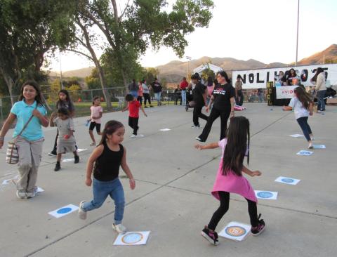 Youngsters enjoy the cake walk activity hosted by the Noli Braves Booster Club. Soboba Band of Luiseño Indians photo Youngsters enjoy the cake walk activity hosted by the Noli Braves Booster Club. Soboba Band of Luiseño Indians photo